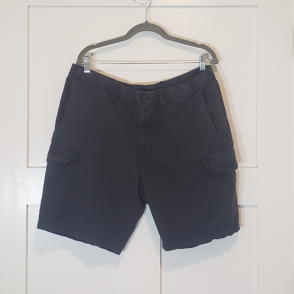Lucky Brand Linen Cotton Cargo Shorts Black Hi Rise Size 36